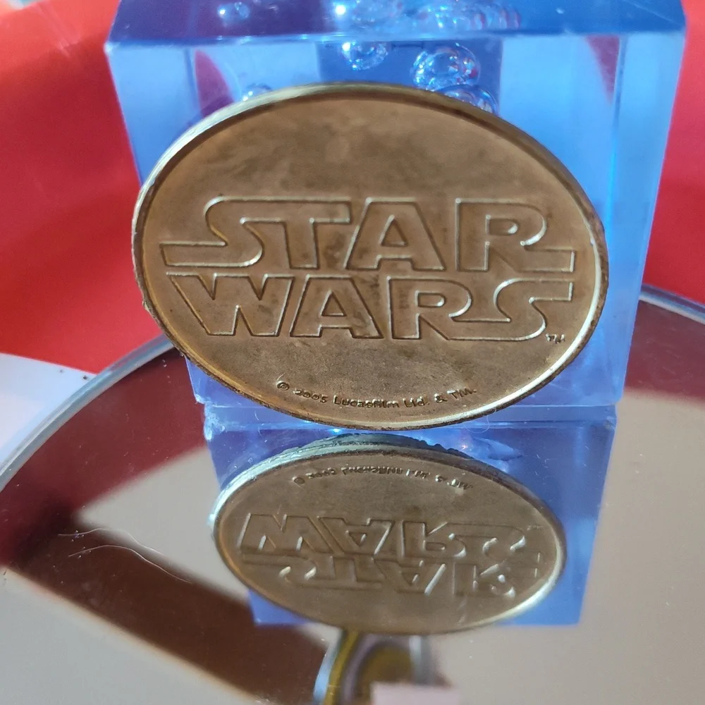 2005 Star Wars R2D2 MEDALLION COIN METAL GOLD TONE PROMO RARE ICONIC